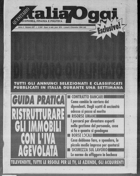 Italia oggi : quotidiano di economia finanza e politica